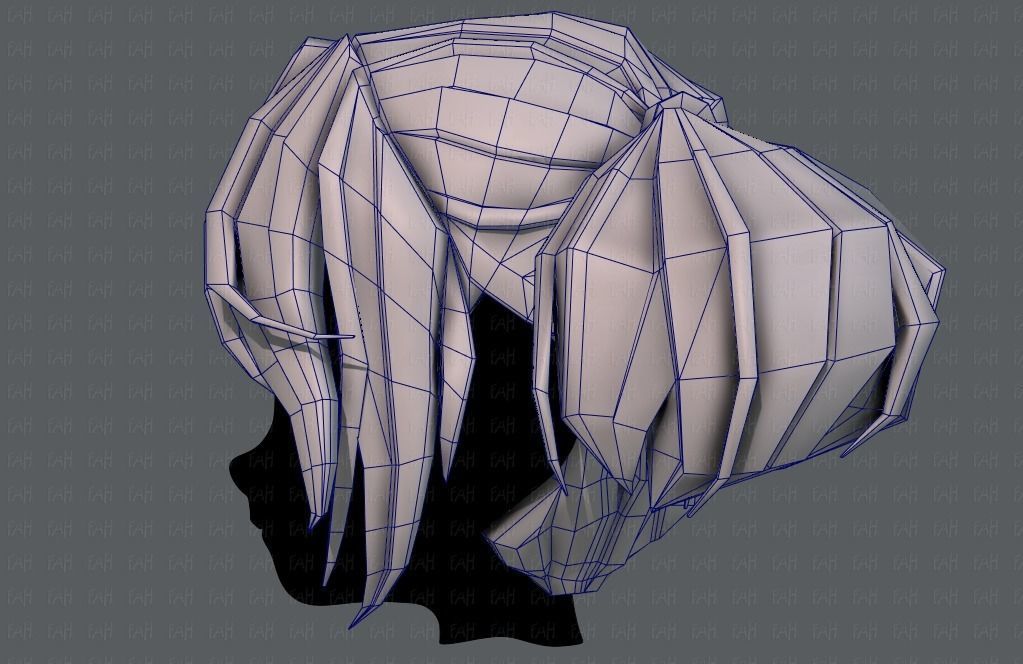 3D Hair style for girl V72 Low-poly 3D model_31