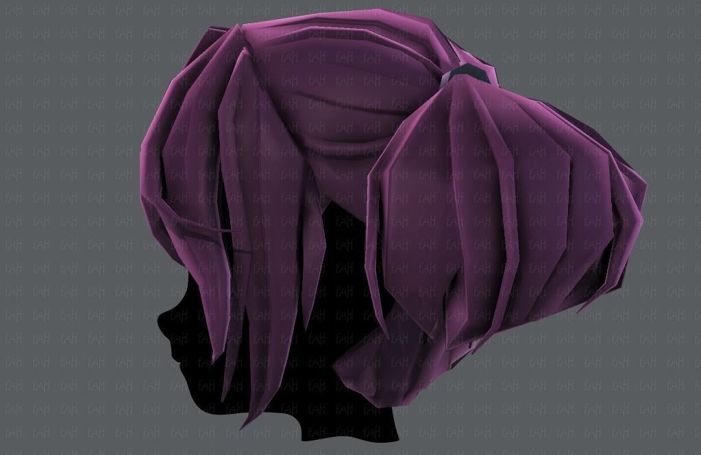 3D Hair style for girl V72 Low-poly 3D model_23