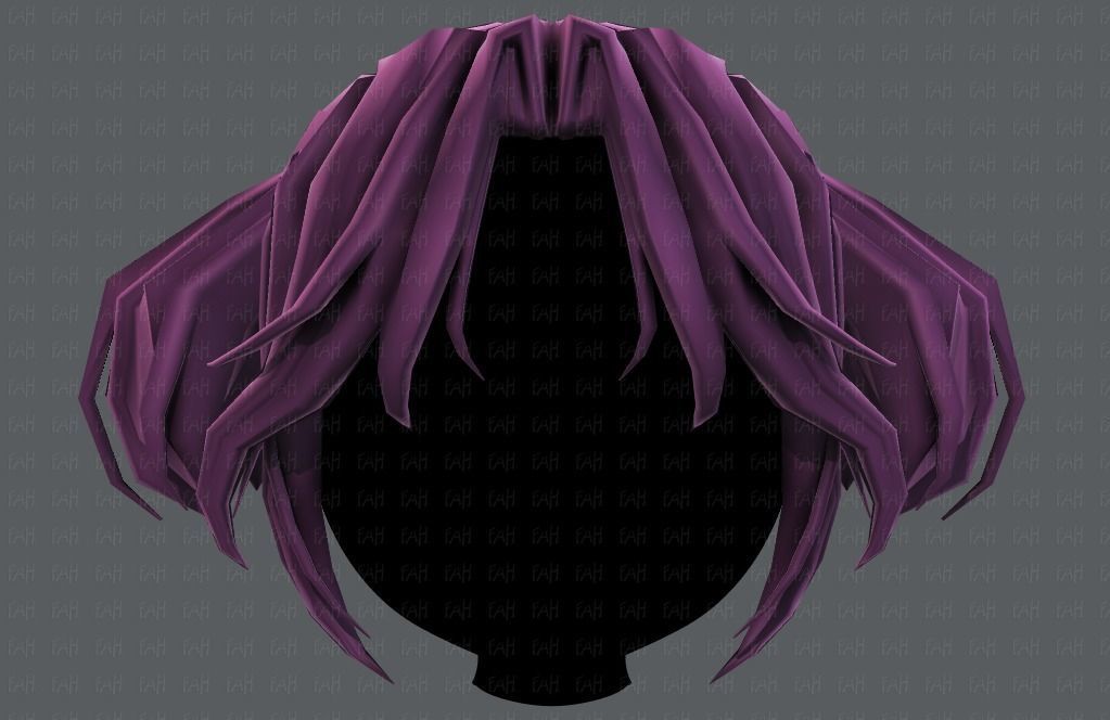 3D Hair style for girl V72 Low-poly 3D model_17