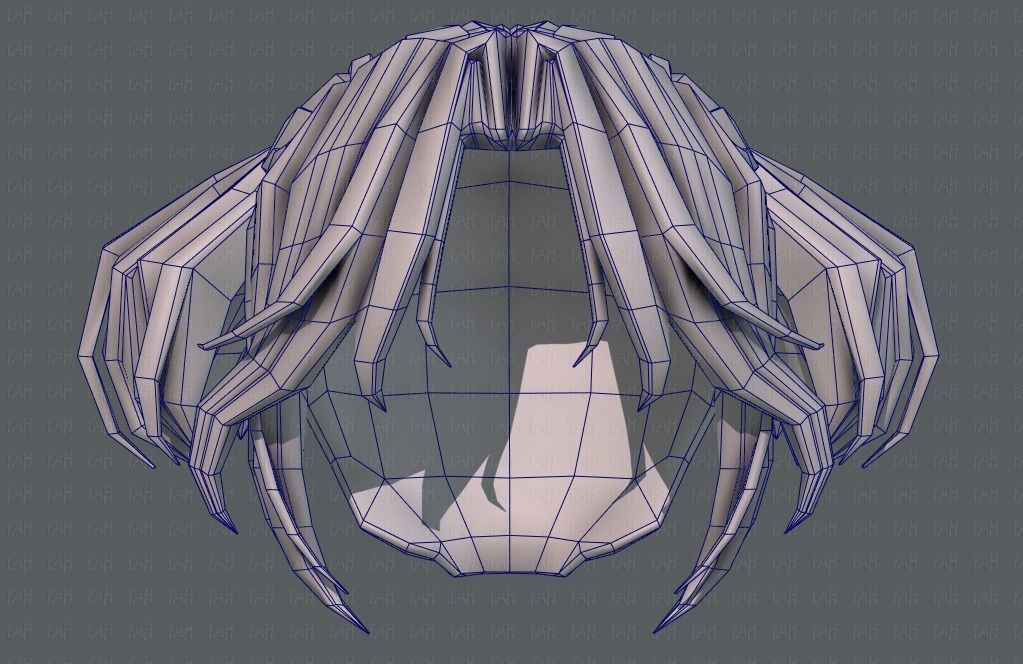 3D Hair style for girl V72 Low-poly 3D model_40