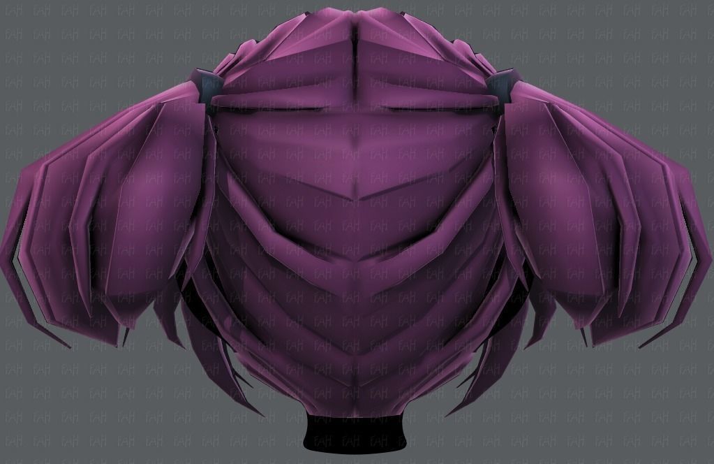 3D Hair style for girl V72 Low-poly 3D model_21