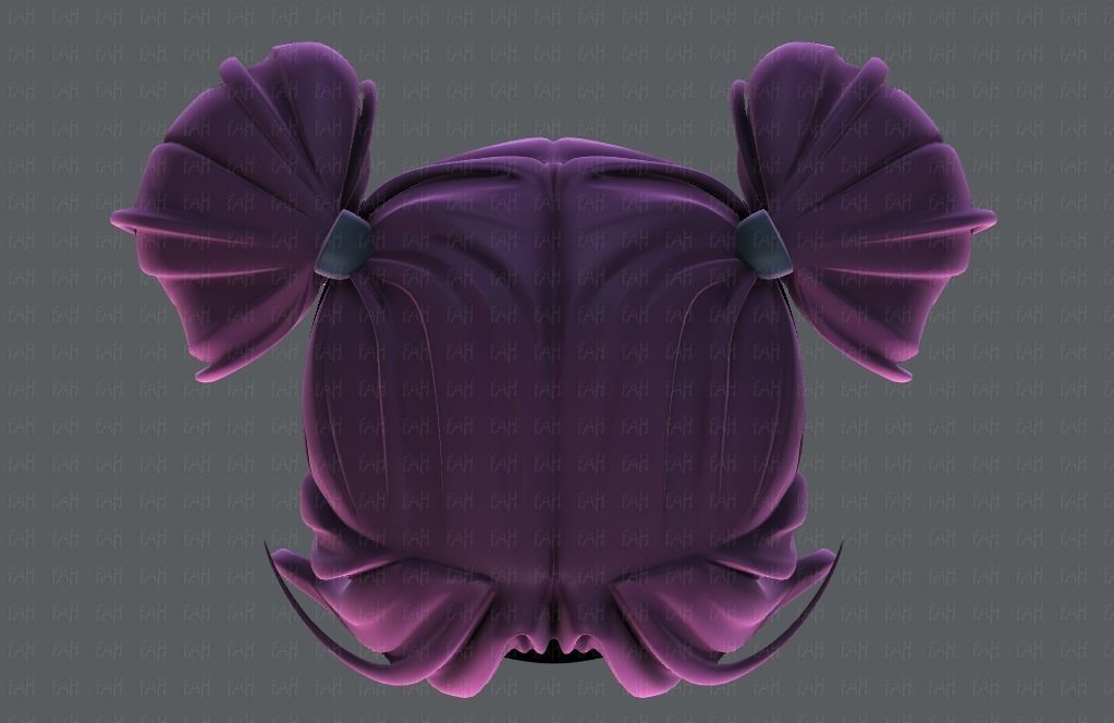 3D Hair style for girl V72 Low-poly 3D model_33