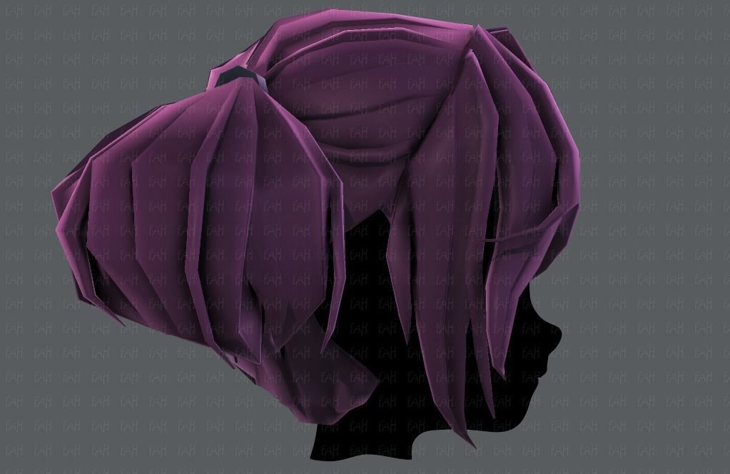 3D Hair style for girl V72 Low-poly 3D model_19