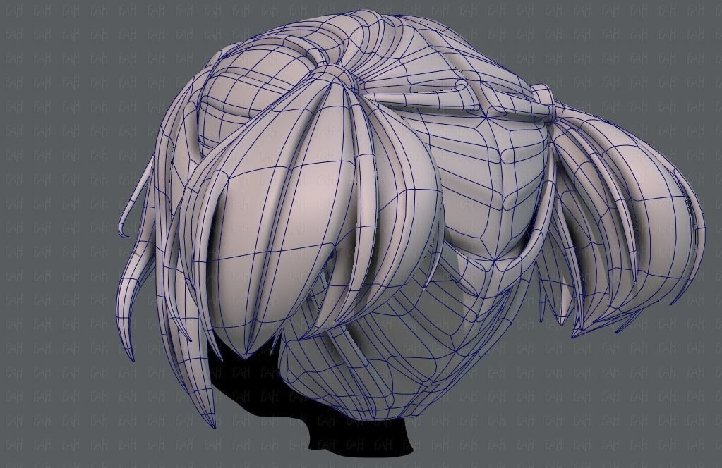 3D Hair style for girl V72 Low-poly 3D model_14