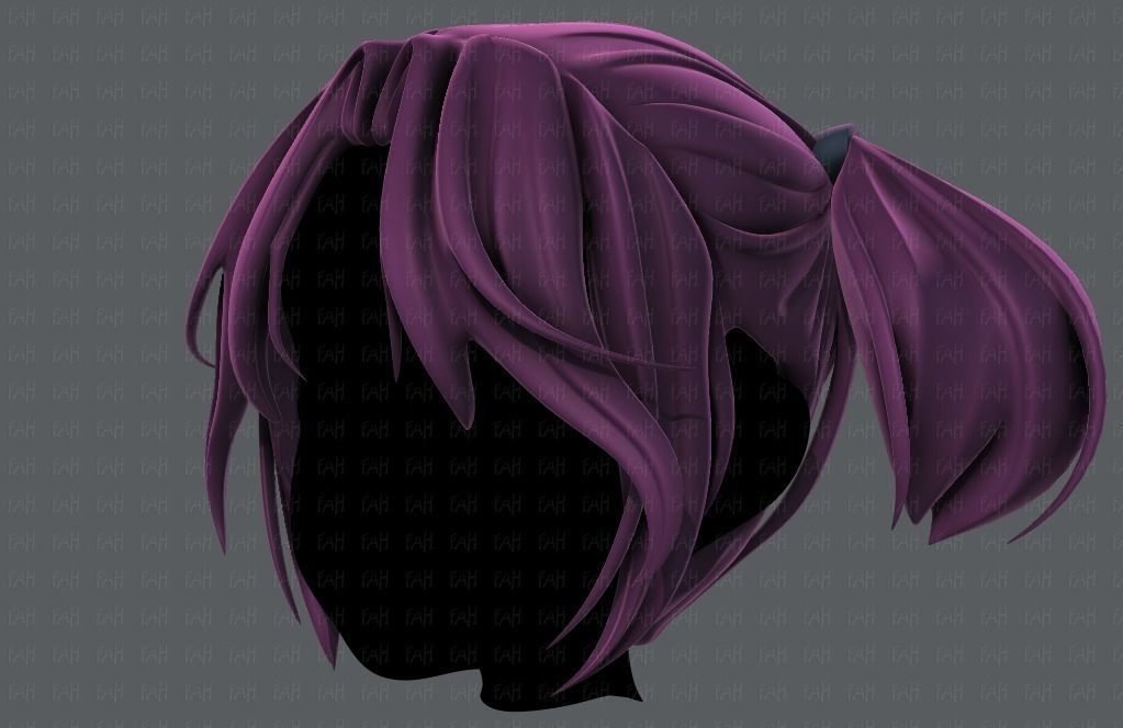 3D Hair style for girl V72 Low-poly 3D model_8