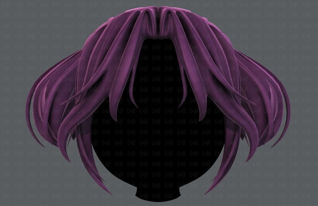 3D Hair style for girl V72 Low-poly 3D model_1