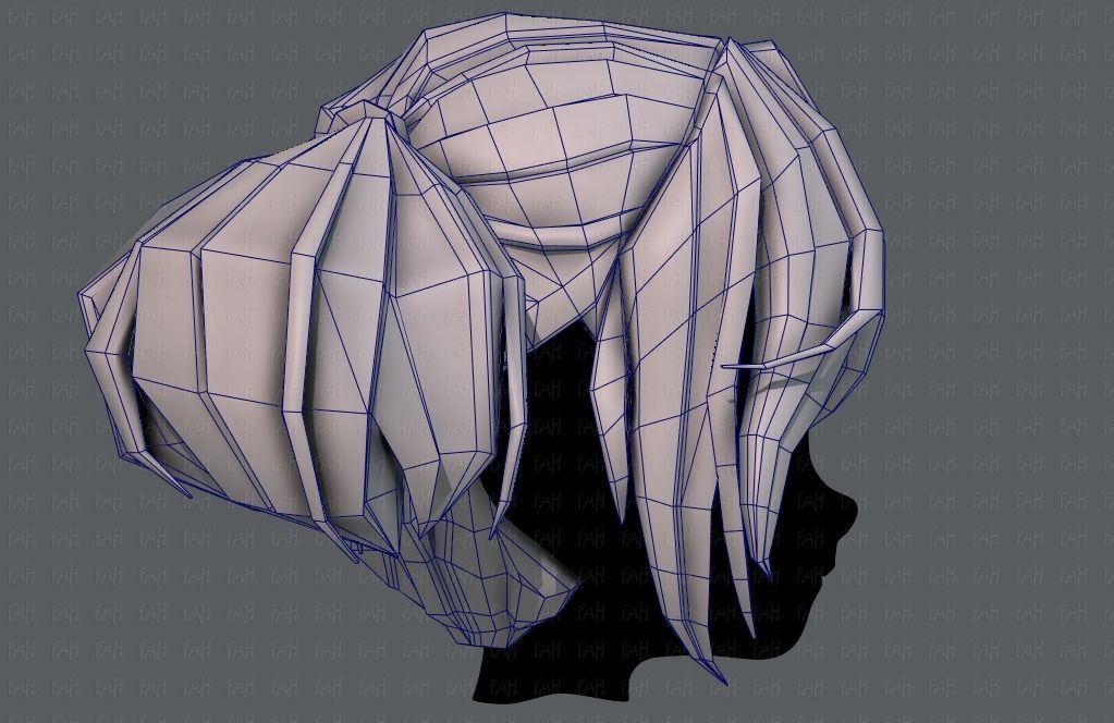 3D Hair style for girl V72 Low-poly 3D model_27