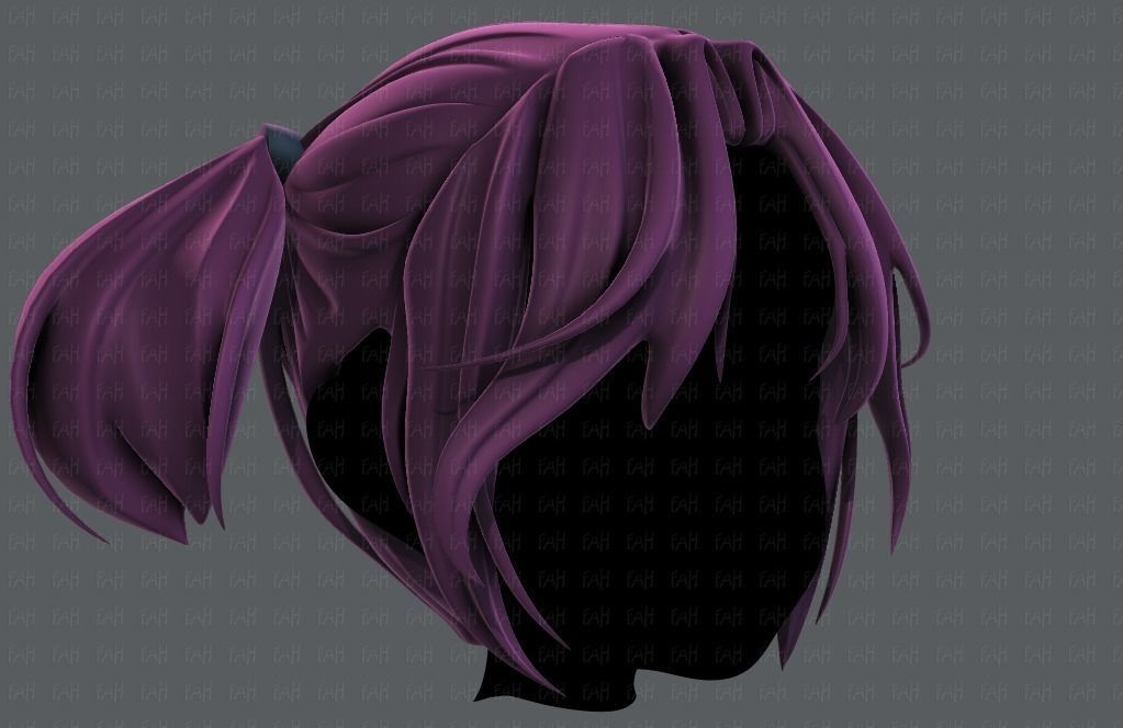 3D Hair style for girl V72 Low-poly 3D model_2