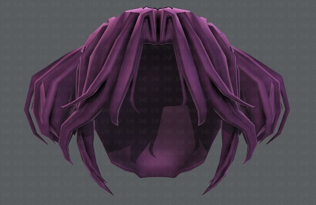 3D Hair style for girl V72 Low-poly 3D model_39