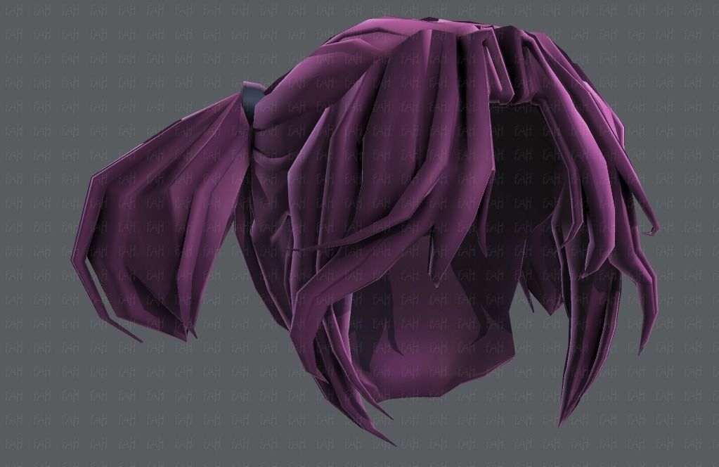 3D Hair style for girl V72 Low-poly 3D model_43