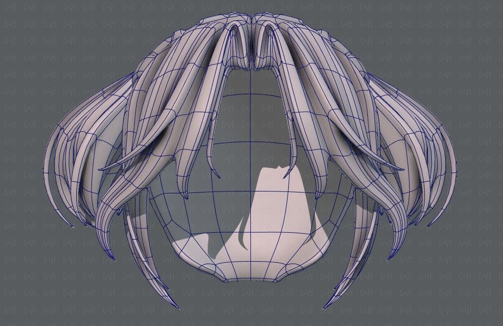 3D Hair style for girl V72 Low-poly 3D model_38