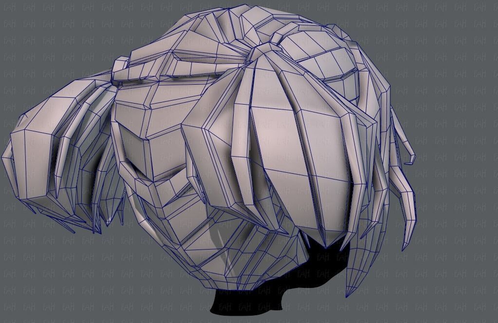 3D Hair style for girl V72 Low-poly 3D model_28