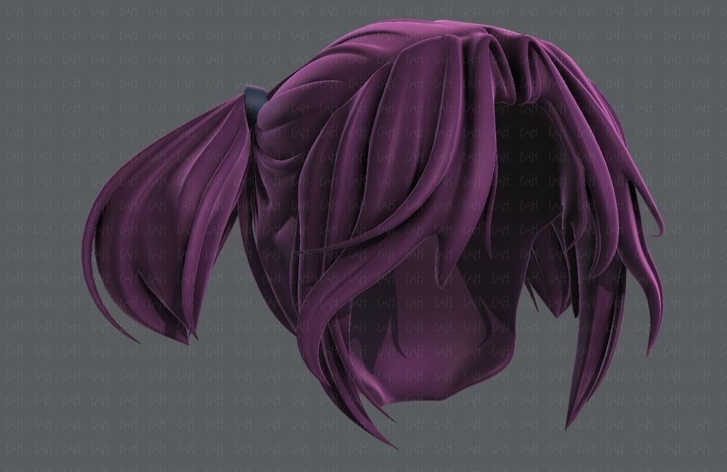 3D Hair style for girl V72 Low-poly 3D model_41