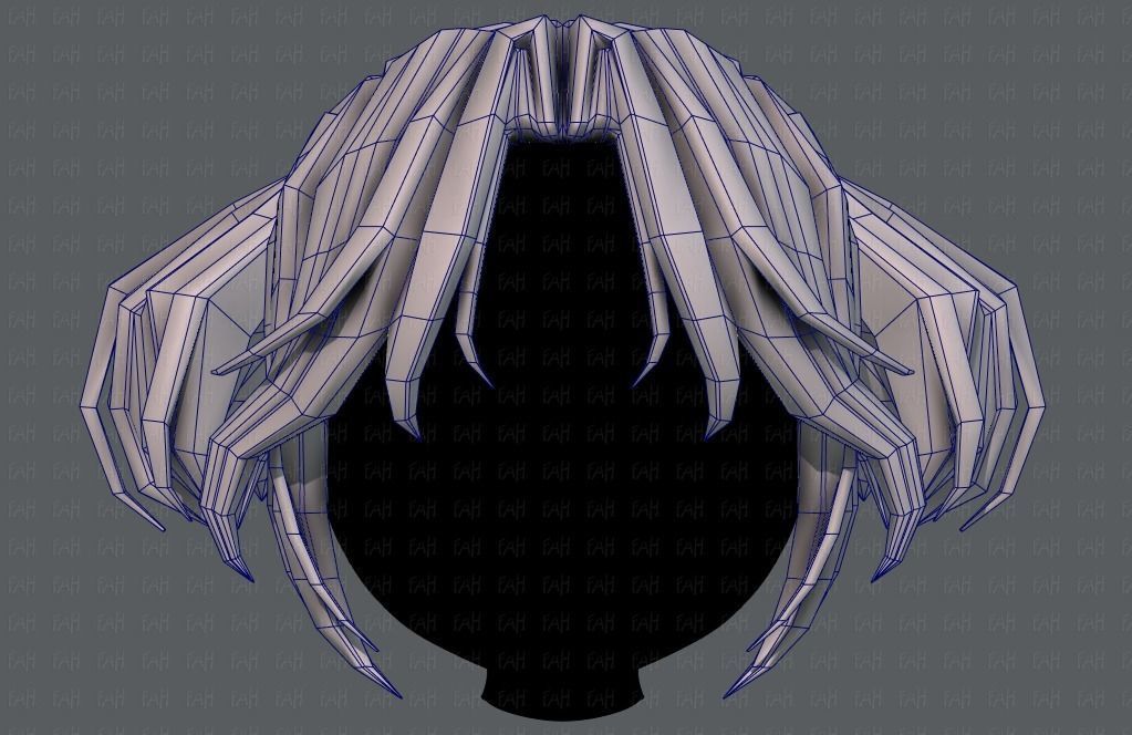 3D Hair style for girl V72 Low-poly 3D model_25