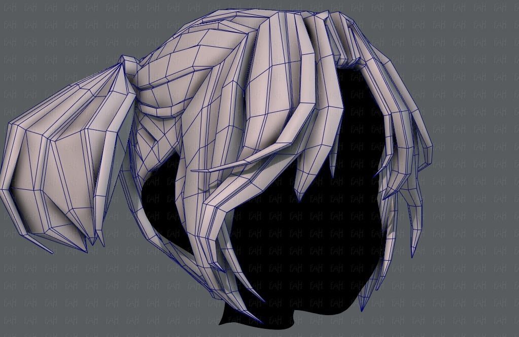 3D Hair style for girl V72 Low-poly 3D model_26