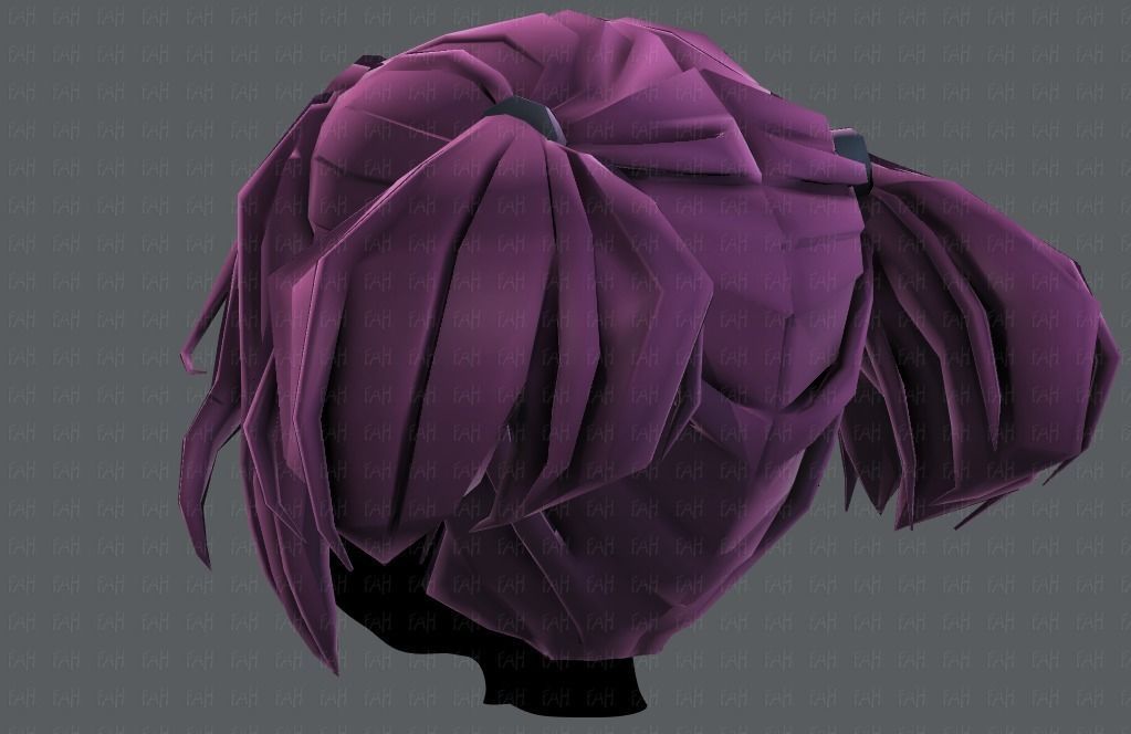 3D Hair style for girl V72 Low-poly 3D model_22