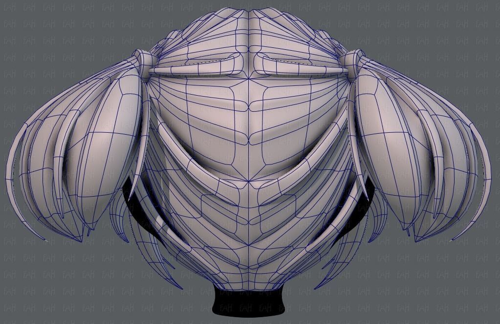 3D Hair style for girl V72 Low-poly 3D model_13