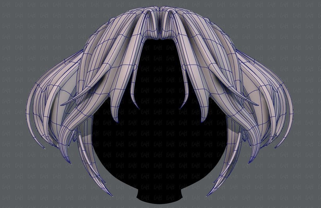 3D Hair style for girl V72 Low-poly 3D model_9