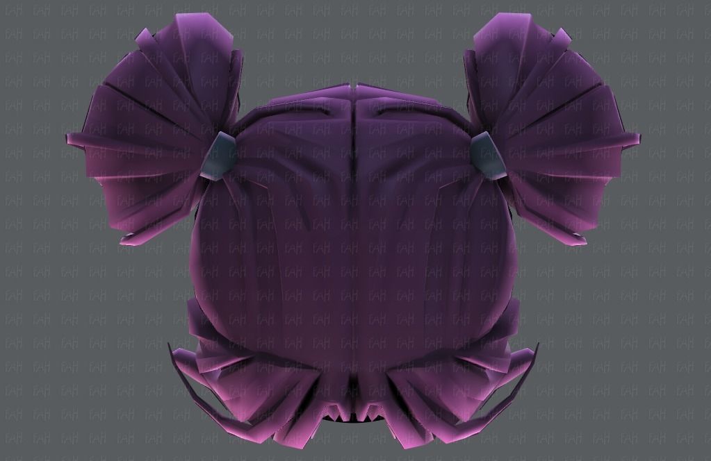 3D Hair style for girl V72 Low-poly 3D model_35