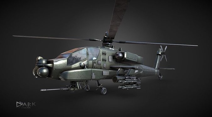 Apache AH-64 Attack Helicopter 3D model
