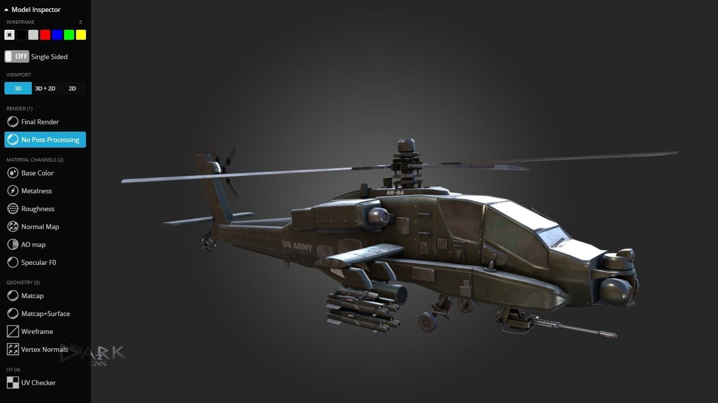 Apache AH-64 Attack Helicopter 3D model_5