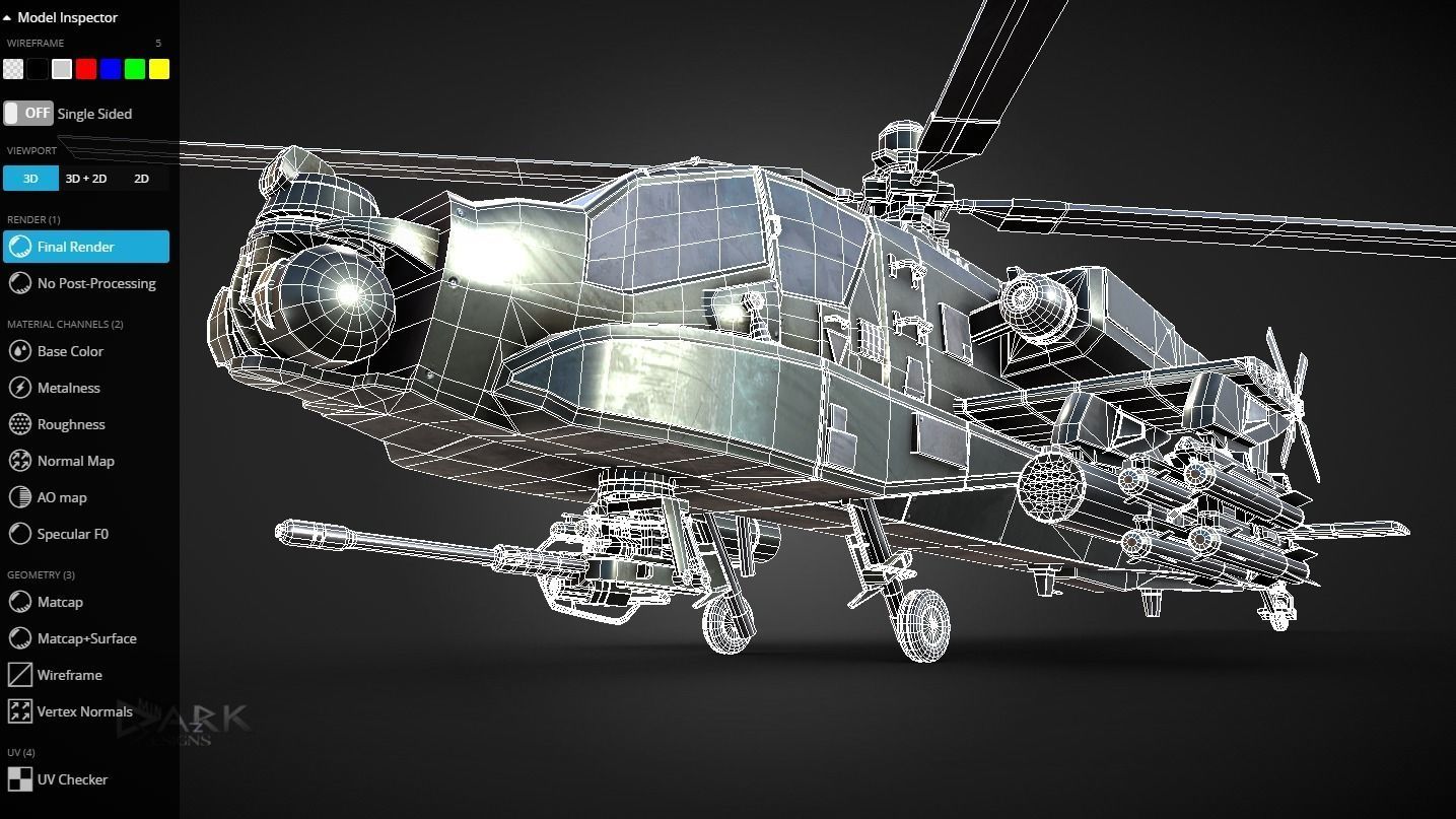 Apache AH-64 Attack Helicopter 3D model_6