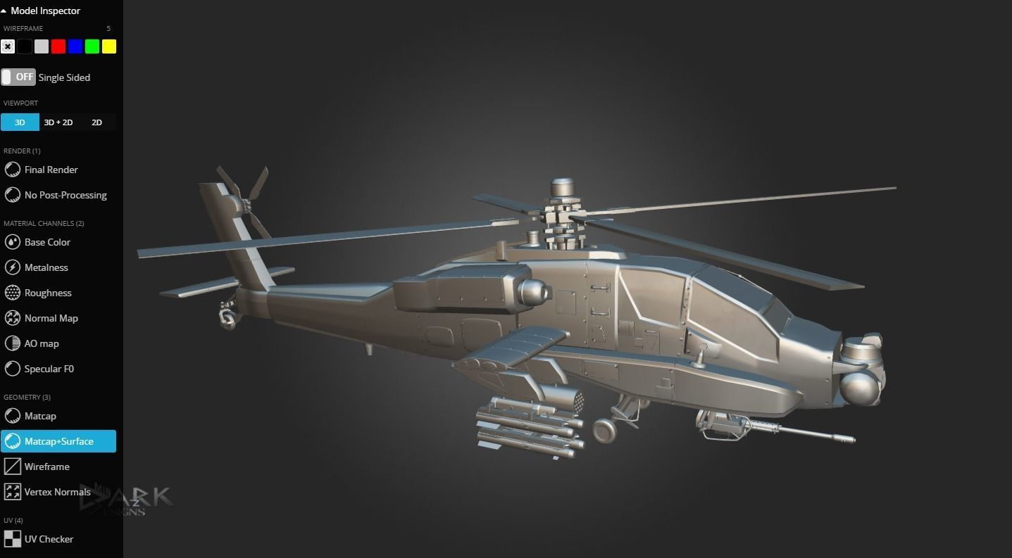 Apache AH-64 Attack Helicopter 3D model_4