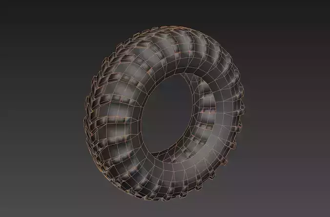 Low poly tyre  game asset uvw Low-poly 3D model