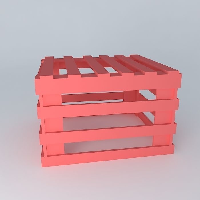 caixote-palets wooden crate Free 3D model_2