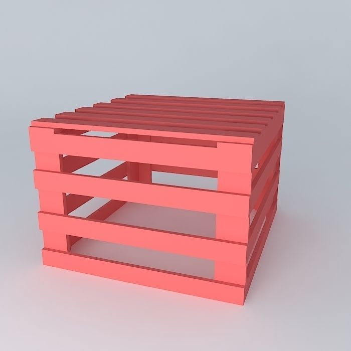 caixote-palets wooden crate Free 3D model_1