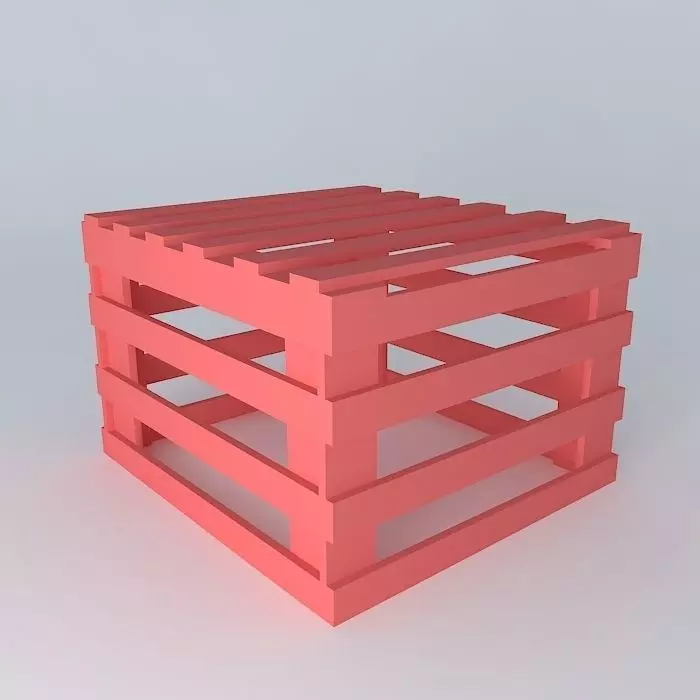 caixote-palets wooden crate Free 3D model_0