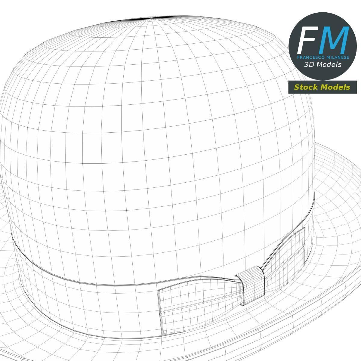 Bowler hat 3D model_7