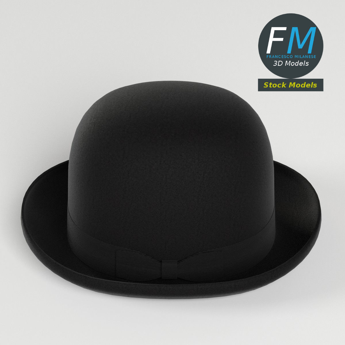 Bowler hat 3D model_2