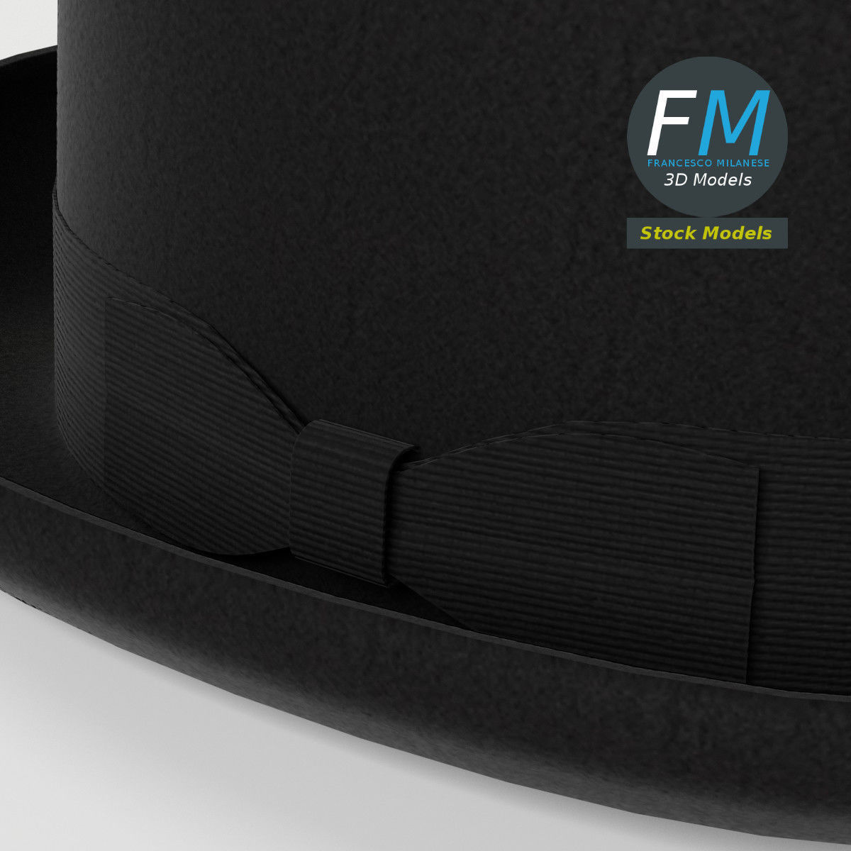 Bowler hat 3D model_5