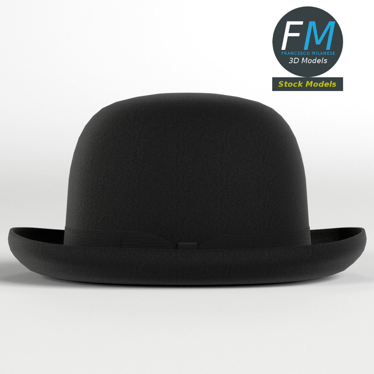 Bowler hat 3D model_3