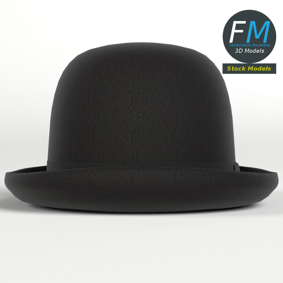Bowler hat 3D model_4