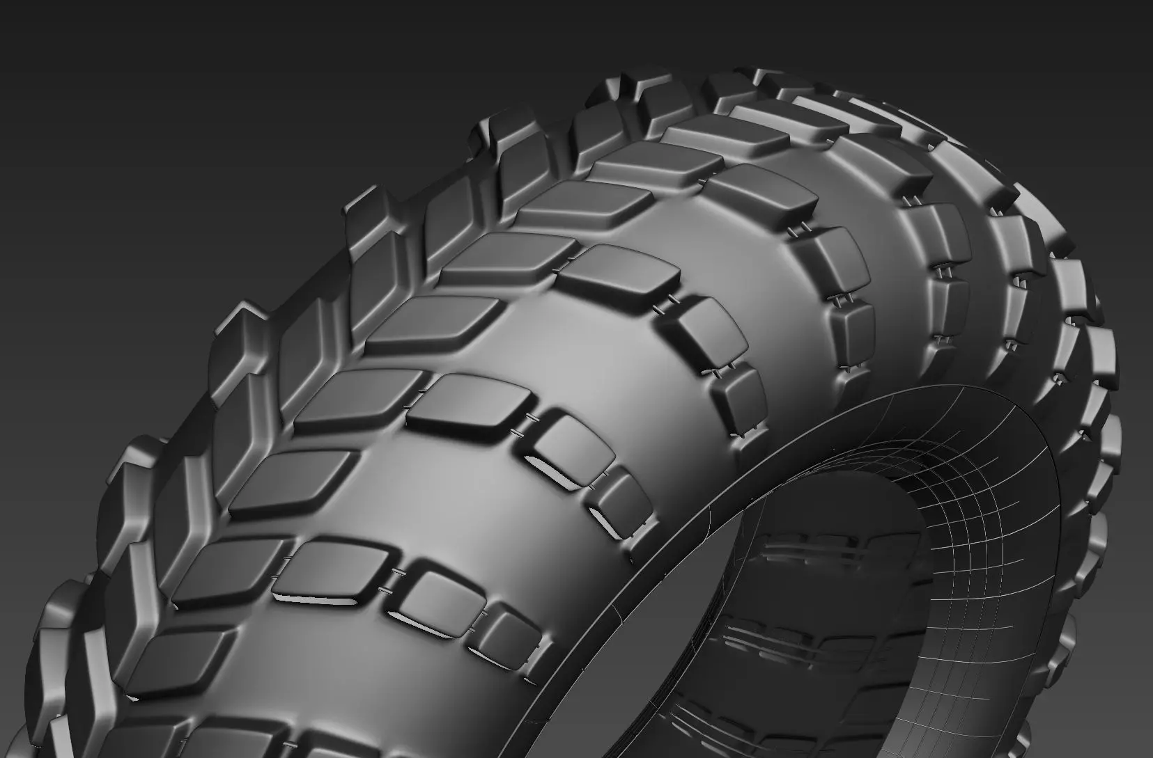 High poly tyre atv tire 3D model
