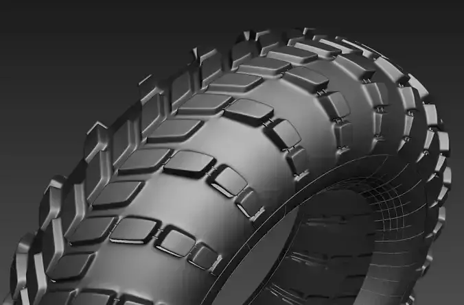 High poly tyre atv tire 3D model