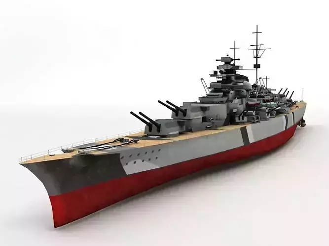 Military Battleship Bizmarck  3D model