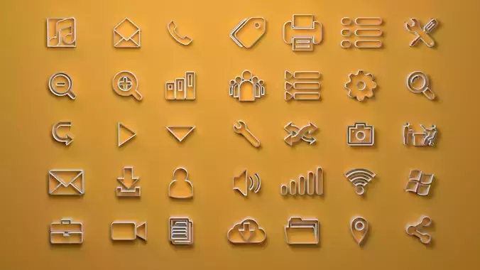 Web Icons Free 3D model