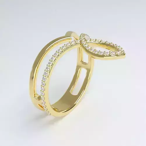 fashion gold ring 3d print model