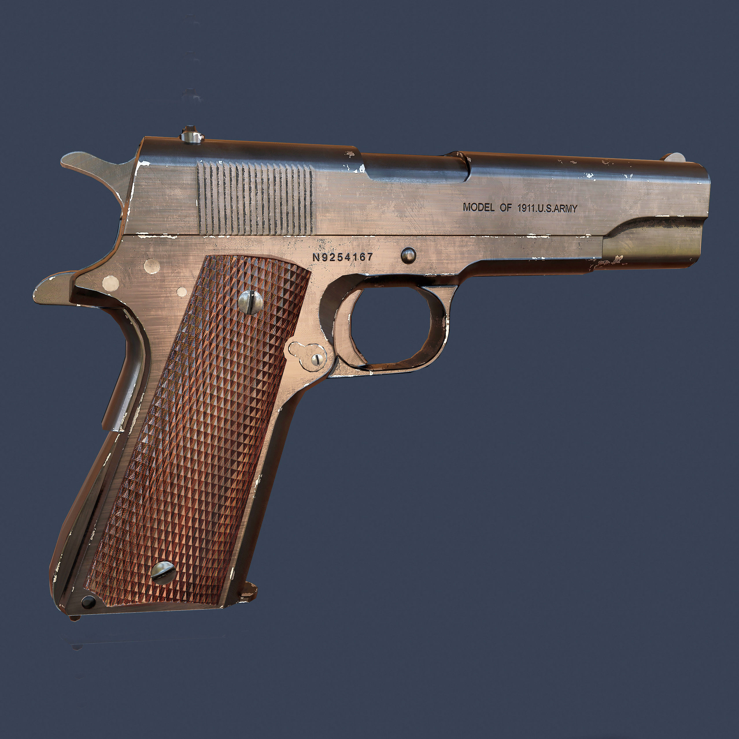 Colt M1911  Low-poly 3D model_4