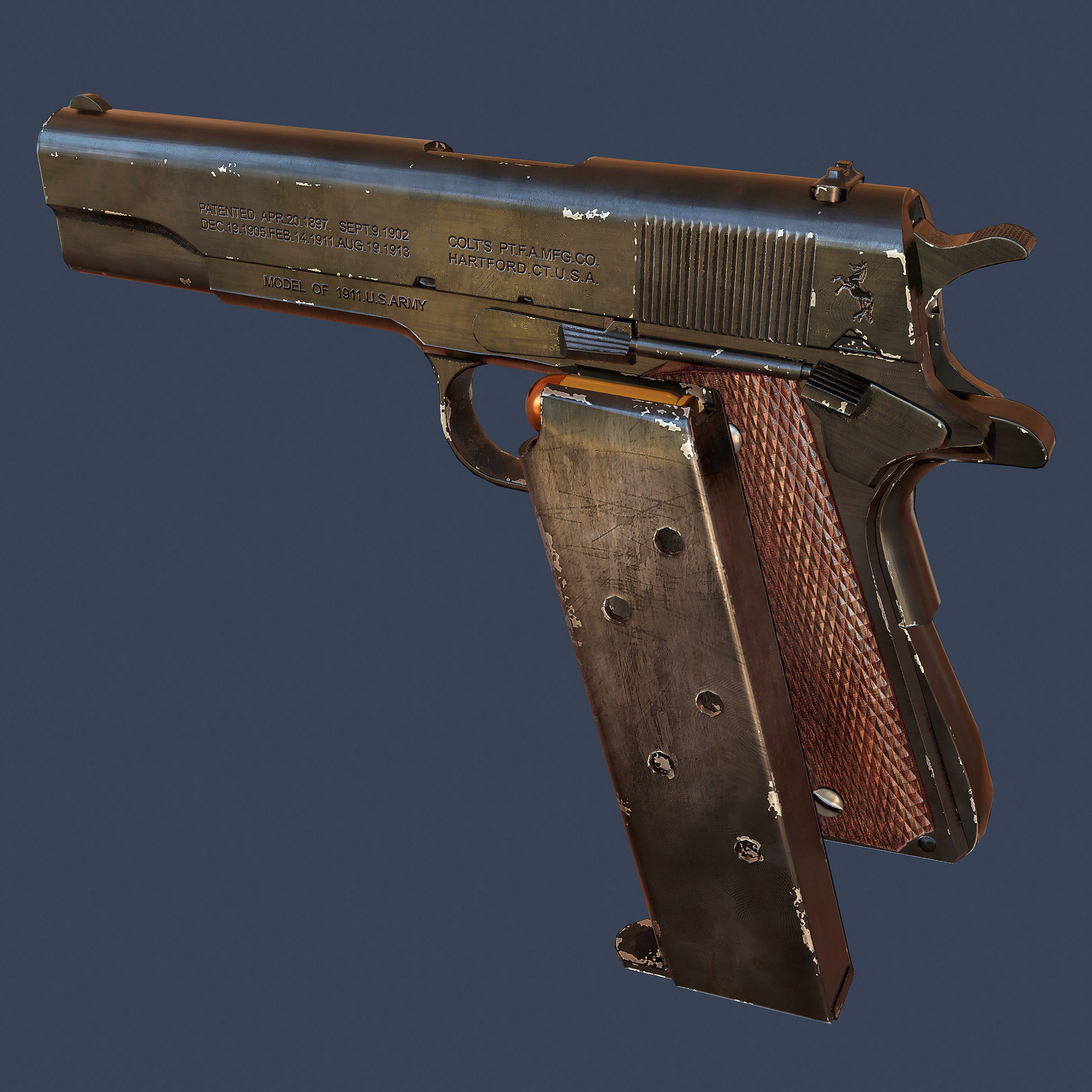 Colt M1911  Low-poly 3D model_2
