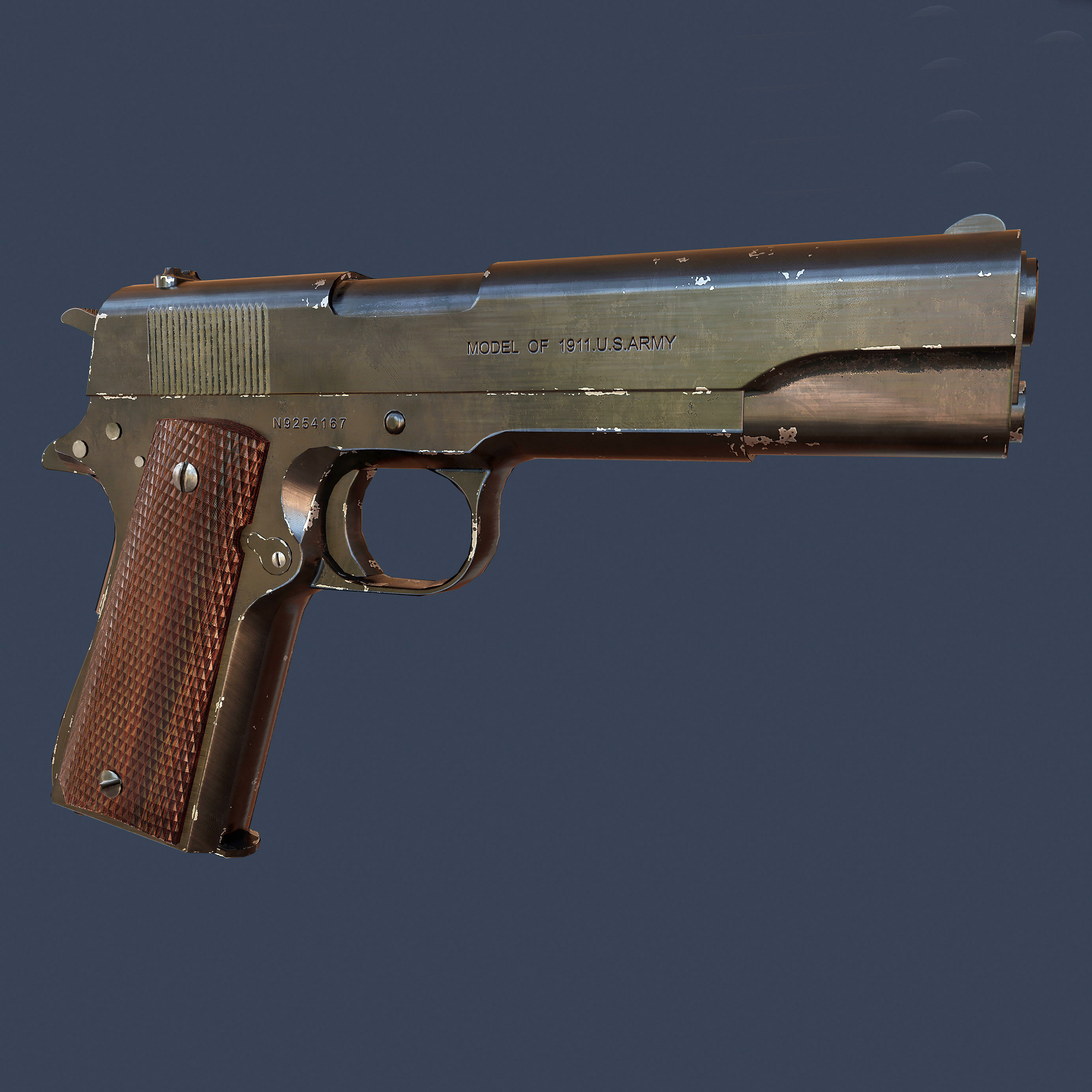 Colt M1911  Low-poly 3D model_5