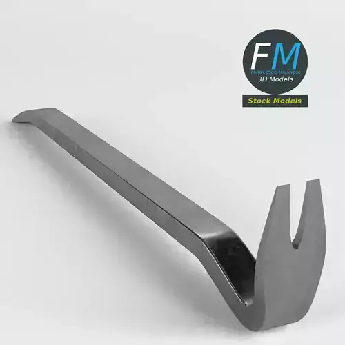Crowbar metal tool 3D model