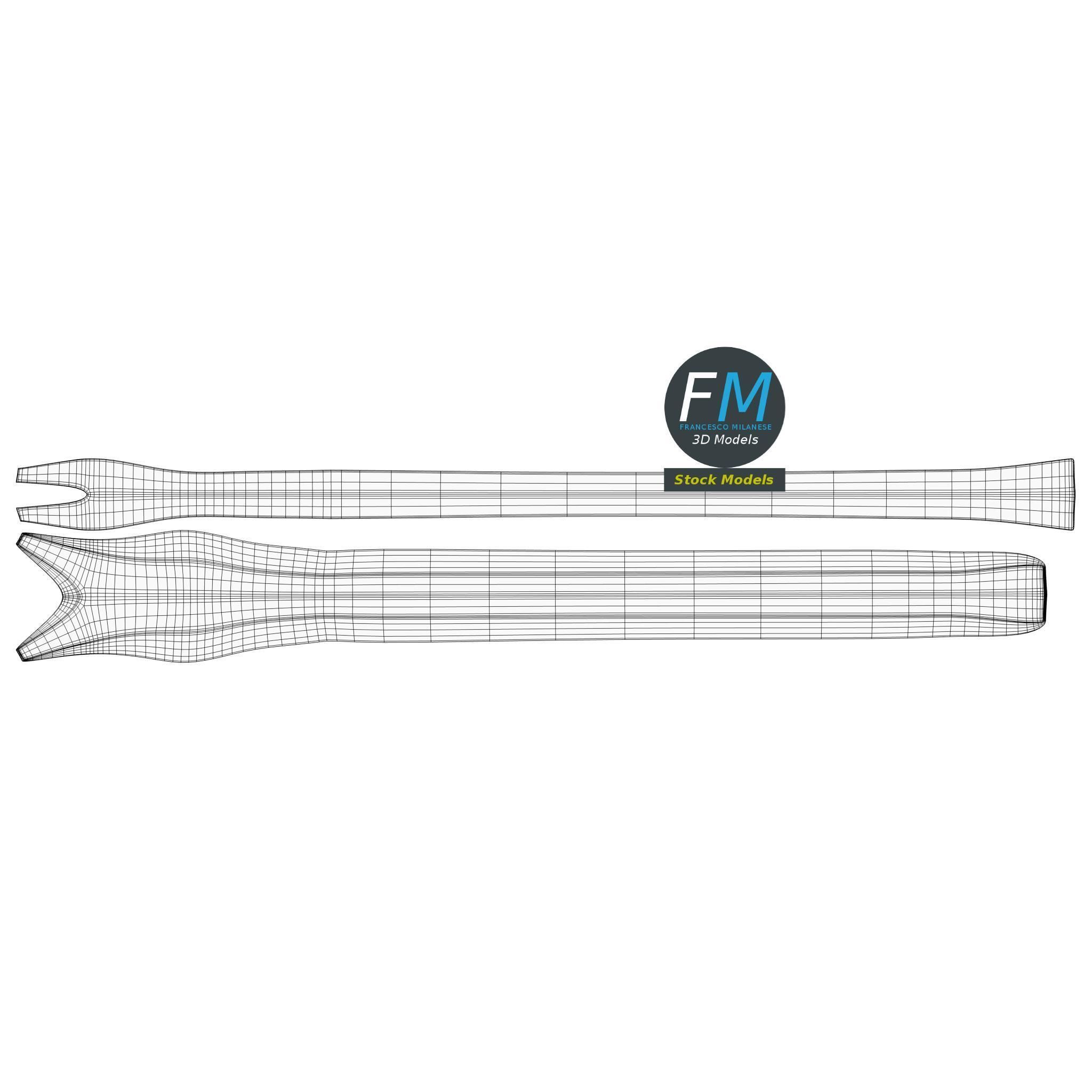 Crowbar metal tool 3D model_11