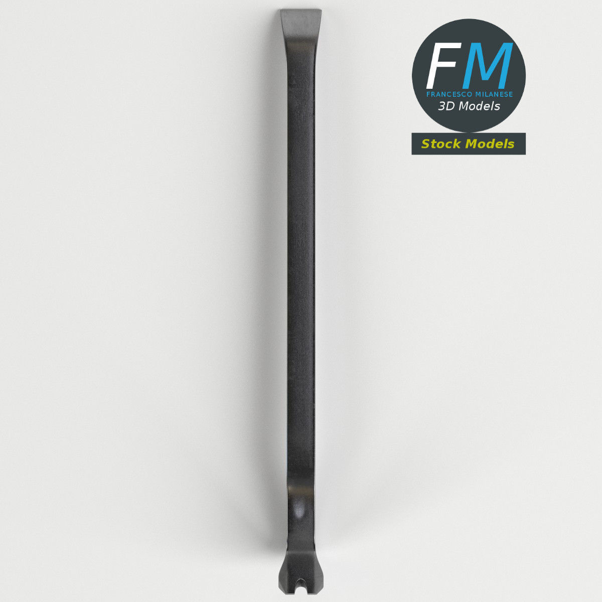 Crowbar metal tool 3D model_6