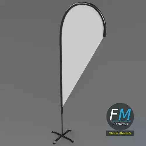 Teardrop flag 3D model