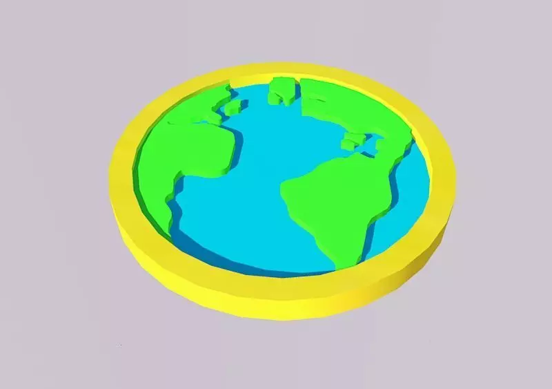 Simple Flat Earth Model Free 3D print model_0