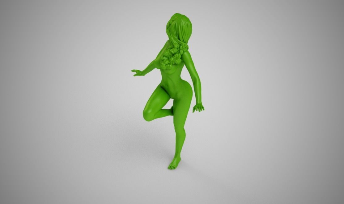 Nymph bronze statue of woman 3D print model_12